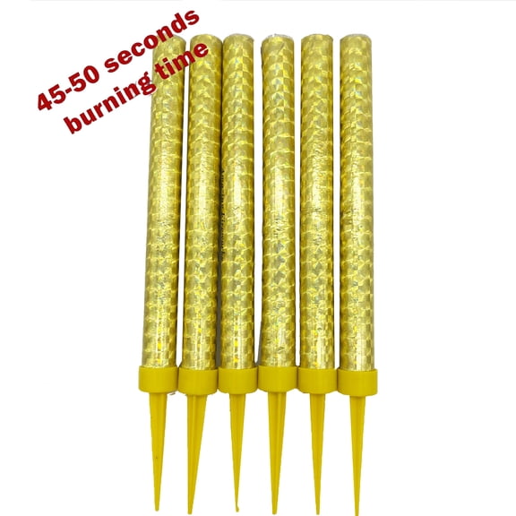 Dusknt Clearance! Candles and Candlesticks, Creative Candles King of Sparklers Pack of 6 Gold Wrapping Sparkling Candles for Bottle Service Birthday Wedding Sweet 16 Party Candle (Pack of 6 Gold)
