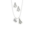 thumbnail image 2 of Delight Jewelry Silvertone Small ''Daughter'' Heart with Clear Crystal Silver tone Zig Zag Christmas Tree Charm Necklace and Stud Earrings, 2 of 4