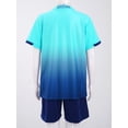 thumbnail image 4 of Manyakai Kids Boys 2 Piece Gradient Print Soccer Uniform Set Short Sleeve V Neck T-Shirt+ Sport Sky Blue 3XS, 4 of 7