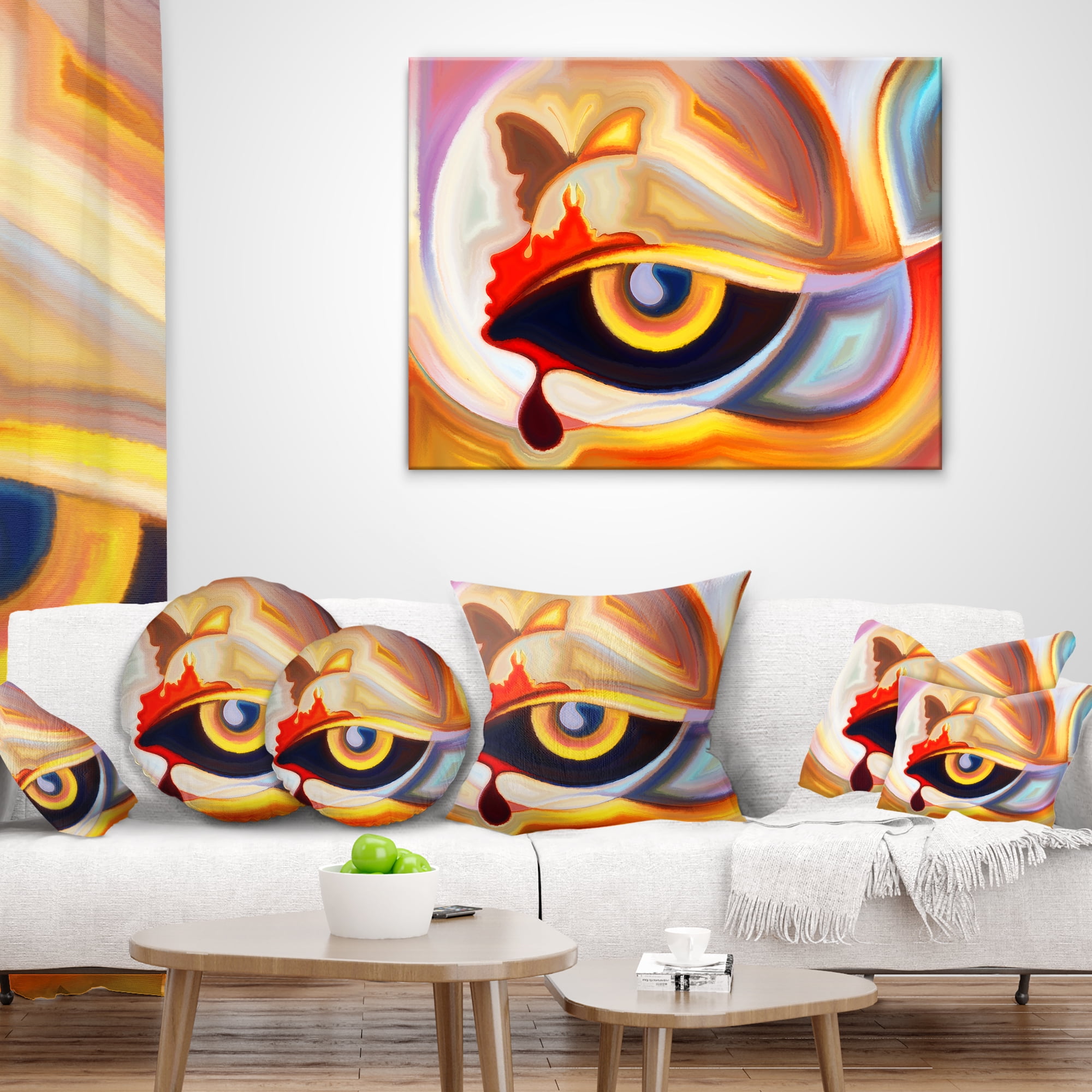 Designart Eye s Intuition - Abstract Throw Pillow - 16x16
