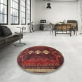 thumbnail image 3 of Ahgly Company Indoor Square Traditional Brown Persian Area Rugs, 3' Square, 3 of 6