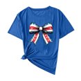 thumbnail image 1 of Camisas de Manga Corta para las Mujeres Moda Casual Impresión Cuello Redondo Suéter Tee Blusas, 1 of 6