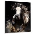 thumbnail image 2 of Designart "White Horse Stallions II" Animals Horse Metal Wall Decor, 2 of 5