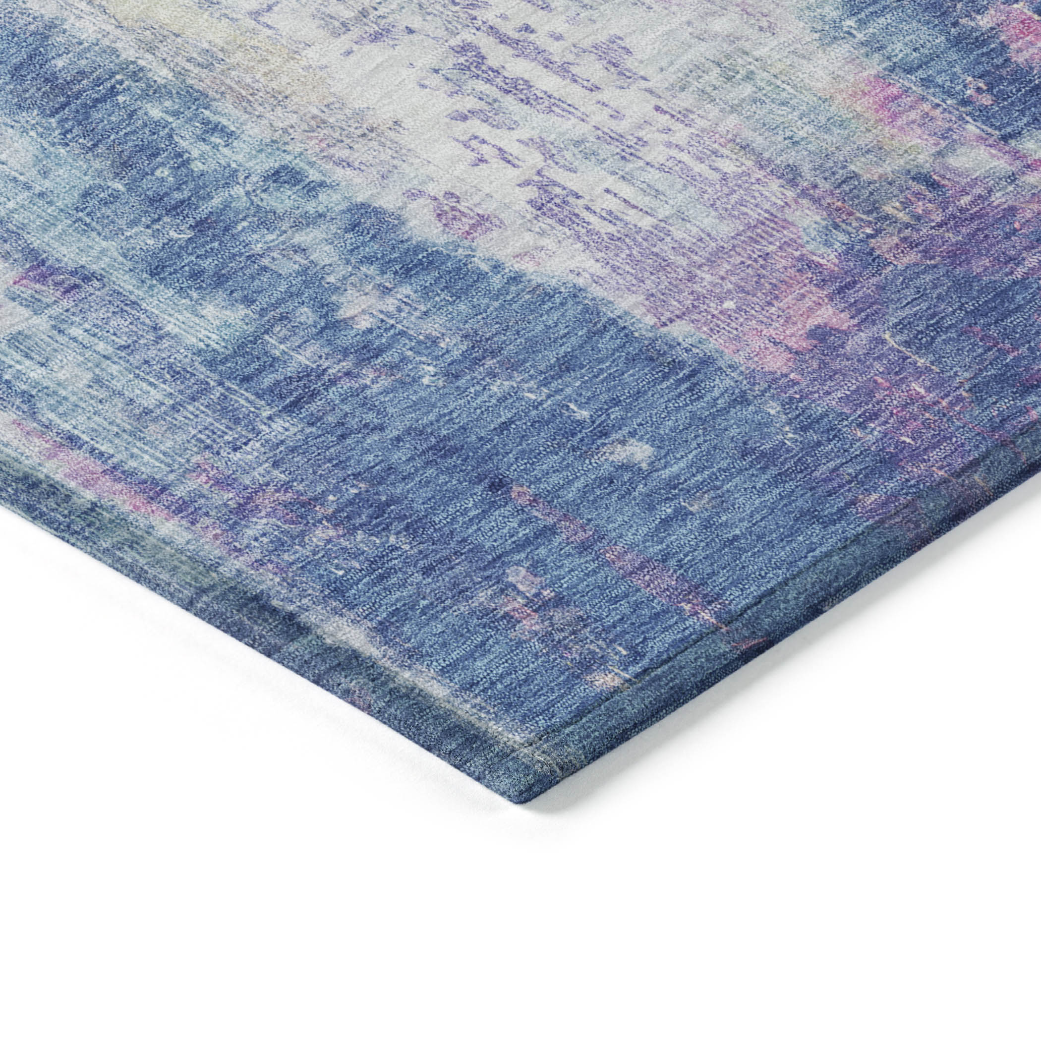 Addison Rugs Chantille Indoor/Outdoor Transitional Abstract Blue Washable Runner Rug, 2'3" x 7'6"