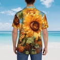 thumbnail image 6 of Daiia Sunflower Blue Sky Hawaiian Shirt for Men Gentle Cotton Regular Short Sleeve Casual-X-Large, 6 of 9