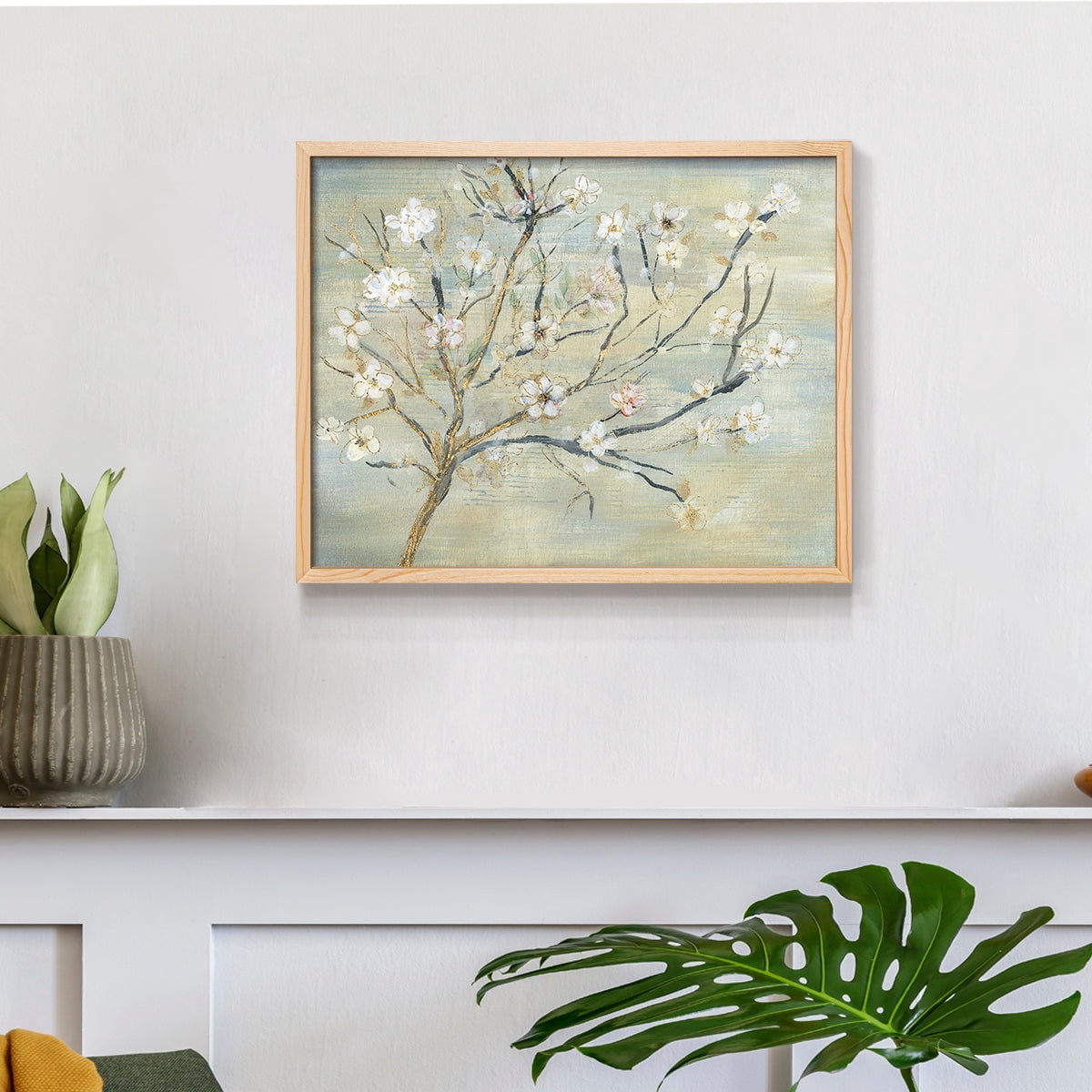 Blossoms & Spring Rain by Susan Jill - Restickable Framed Giclée Print