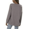 thumbnail image 6 of BLVB Women's Plus Size Fall Sweatshirt Casual Loose Crew Neck Long Sleeve Solid Pullover Tops Shirt with Pocket, 6 of 6