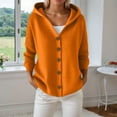 thumbnail image 2 of UJNDER Women's Knitted Hooded Cardigan Coat with Buttons for Casual Autumn and Winter Outfits and Fashion Orange XXL, 2 of 4
