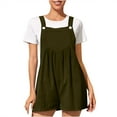 thumbnail image 1 of Penkiiy Combinaisons pour Femmes Combinaison Pyjama Solide Décontracté à Bretelles Jambes Larges Short Vert Armée m Combinaisons, 1 of 4