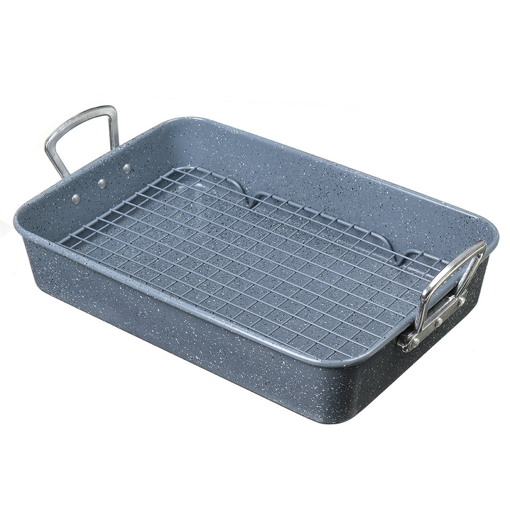 15" x 11" Deep Roasting Lasagna Pan Roaster & Grill Rack For Chicken