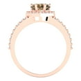 thumbnail image 4 of Halo Engagement Ring for Women - 1.49ct Simulated Champagne Diamond in 14K Rose Gold Promise Ring, 4 of 6