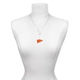 thumbnail image 3 of Delight Jewelry Acrylic 1.25" Orange Megaphone Silver tone Elegant Infinity Lariat Necklace, 3 of 4