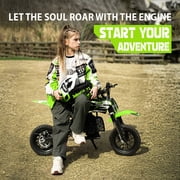 TOXOZERS 50cc Dirt Bike for Kids,Mini Pit Bike for Boys and Girls 8+,25 MPH Off Road Motor-Cycle with Disc Brakes,Green