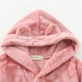thumbnail image 4 of LYMAYTER Hooded Bathrobe for Boys Girls Soft Coral Pajamas Toddler Kids Unisex Dressing Robe 1-12Y, 4 of 7