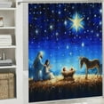 thumbnail image 6 of BCIIG Nativity Scene Star Donkey Washable Shower Curtain with Hooks 60"x72, 6 of 7