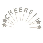 Cheers Cupcake Toppers Glitter Cardstock Set of 12 pcs