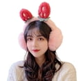 thumbnail image 2 of Women Winter Fluffy Plush Earmuffs Cartoon Strawberry Foldable Ear Warmers Cover A0NF (Blue), 2 of 7