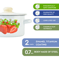 thumbnail image 6 of Novomoskovsjka Posuda Strawberry Cylindrical Enamel Pot with Lid 2.1 Qt (2 L) Enameled Steel Stockpot Cooking Pot Induction Pot Enamelware Kitchen Pot Enamel Stock Pot Soup Pot, 6 of 7