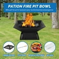 thumbnail image 4 of Portable Fire Pit for Outside, Seizeen Wood Burning Fire Pits 19'' Small Size, Square Firepit with Screen Cover, Fire Bowls with Ash Tray, Poker, 4 of 8