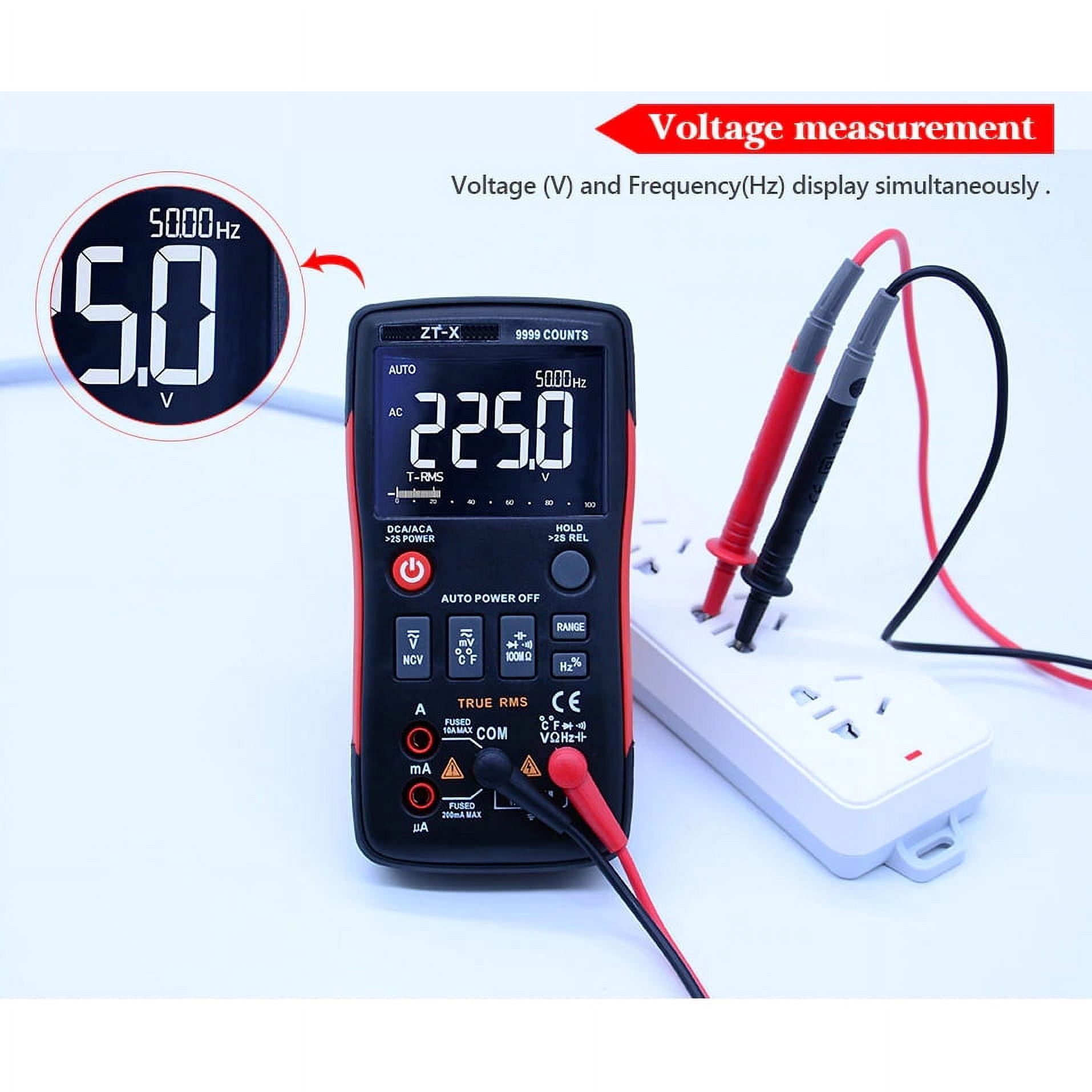 ZT-X Digital Multi-meter with NCV DATA HOLD and Backlit LCD Display