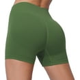 thumbnail image 3 of QATAINLAV Gifts for Mom! Workout Biker Shorts for Women 5" High Waisted Tummy Control Booty Volleyball Shorts Solid Casual Tummy Control Yoga Short Leggings Green L, 3 of 8