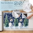 thumbnail image 5 of Navy Blue Snowman Christmas Cabinet Curtain 32"Wx55"L,Dustproof Pantry Door Curtain W/ Self Adhesive Tape,Snowflake Green Xmas Tree Tall Storage Cover Privacy Drape for Bathroom Kitchen Laundry Room, 5 of 9