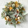 thumbnail image 5 of Thanksgiving Pumpkin Wreath for Front Door Winter Wreath Eucalyptus Wreath 17.71Inch Handmade Wreath Farmhouse Wreath Grapevine Wreath, 5 of 7