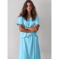 thumbnail image 6 of Summer Skirt Set Women 2 Piece Outfits Short Sleeve Top Elastic Waist Maxi Dress Sets with Pockets Lake Blue XL, 6 of 8