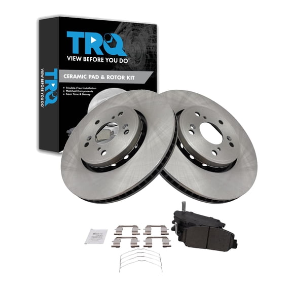 TRQ Front Brake Pad & Rotor Kit Brake Pads Brake Rotor Ceramic Fits Select 2016 Acura ILX 2013-2018 RDX