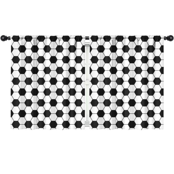 Blackout Kids Curtains,Soccer Ball Pattern Childrens Insulated Curtains Set Of 2,Bedroom Essentials,Toddler Room Decor 52"x63"