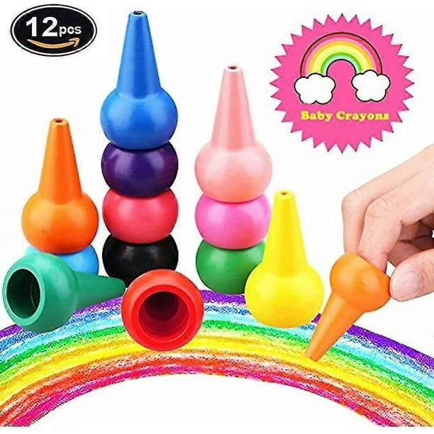Toddlers Crayons, Finger Crayons For Kids, 12 Colors 3d Palm-grip Crayons, Washable Paint Crayon For Kids,toddlers,children,boys And Girls