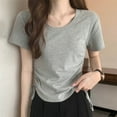 thumbnail image 7 of Bovxnpu Summer Short Sleeve T Shirts Pullover Top Undershirt Crew Neck Summer Pullover Soft Cool Summer Tops (Women's or Women's Plus), 7 of 7