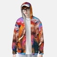 thumbnail image 3 of Pofeuu Oil Paintings of Elephants Print Sun Protection Outdoor Lightweight Full Zip UV Cooling Hoodie Long Sleeve Summer Clothing for Outdoor Hiking-Small, 3 of 5
