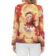 thumbnail image 2 of Genshin Impact Women's Pajama Top 3D Digital Print Sleepwear Trendy Crewneck Pullovers Long Sleeve Shirts XS, 2 of 8