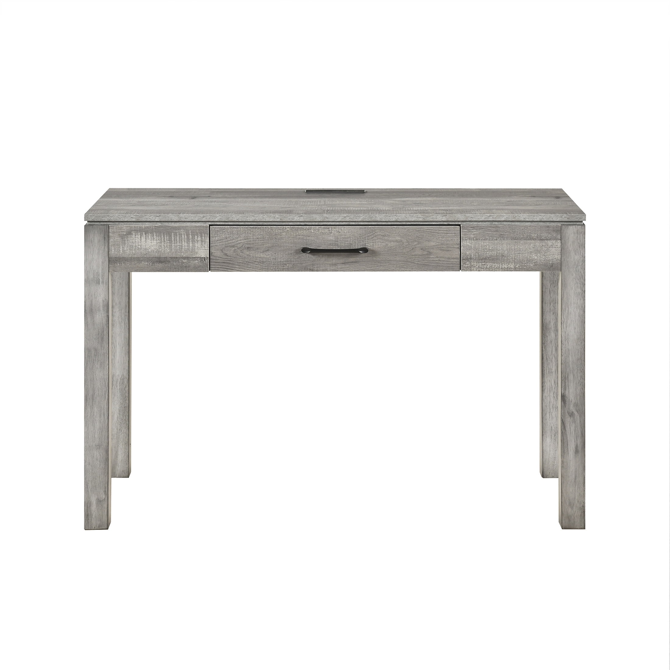 OakvillePark Avenshire Wood Rectangle Writing Desk with Power Outlet and USB Charging Port, Gray