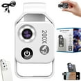 thumbnail image 1 of Qinux Zoomzip - 2025 New Zoomzip Smartphone Microscope - 200x Magnification Lens with CPL Lens/LED Light - Portable Pocket Digital Microscope Camera Attachments for Phone (White), 1 of 7