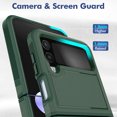 thumbnail image 5 of ELEHOLD for Samsung Galaxy Z Flip 4 Rugged Case, Armor Hard PC Soft TPU Hybrid Anti-Drop Camera Lens Protection Shockproof Glossy Non-Slip Slim Fit Case for Z Flip4 6.7 inch,Darkgreen, 5 of 5