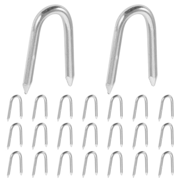 OFFIGAM 50pcs Iron U-Shaped Garden Stakes for Outdoor Use, Lawn, Plants, and Gardening Accessories