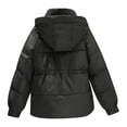 thumbnail image 4 of Dwaogom Women's Winter Cotton Jacket With Hood, Waist, And Plush To Overcome Waterproof Puffer Jacket Women'S Corduroy Shacket Jacket Shirts, 4 of 4