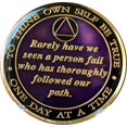 thumbnail image 4 of 20 Ans AA Médaillon Violet Tri-Plaque Fondateurs Bill & Bob Chip XX, 4 of 4