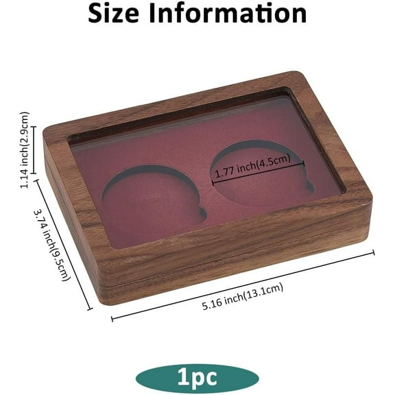 1 Set Challenge Coin Display Case 2-Slot Wood Challenge Coin Presentation Display Box Red Rectangle Coins Packaging Boxes With Acrylic Window for Collector Soldier