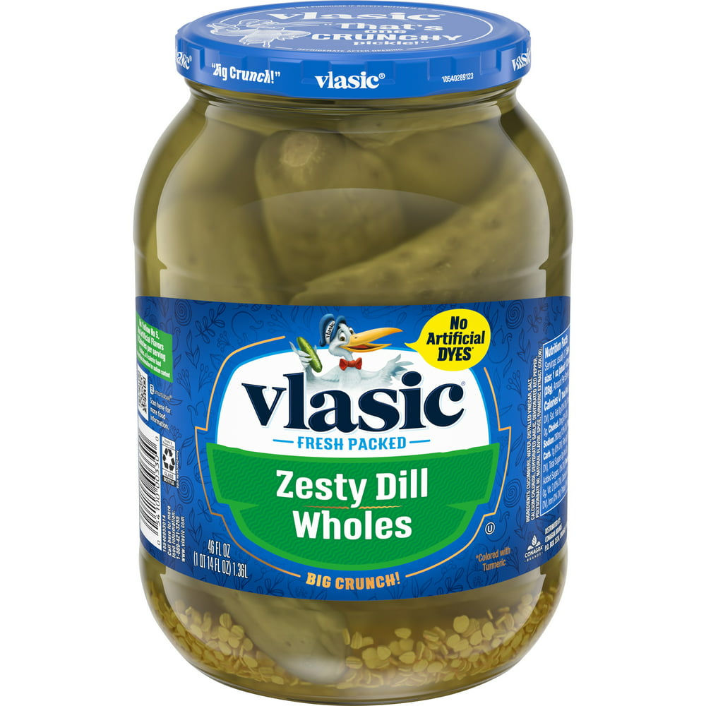 Vlasic Zesty Dill Pickles, Dill Pickle Spears, 46 Oz Jar