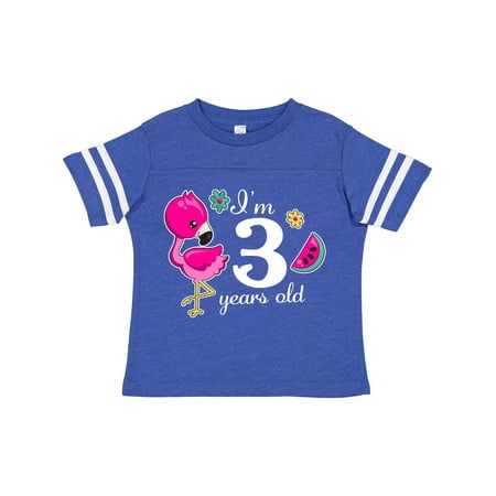 

Inktastic I m 3 Years Old with Flamingo and Flowers Gift Toddler Toddler Girl T-Shirt