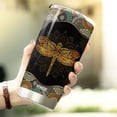 thumbnail image 6 of Dragonfly Tumbler Stainless Steel 20oz Mandala Pattern Bohemian Girl Hippie Gifts For Women Flying Insect Mystical Animal Coffee Mug Tumblers With Dragonfly Gift, 6 of 6