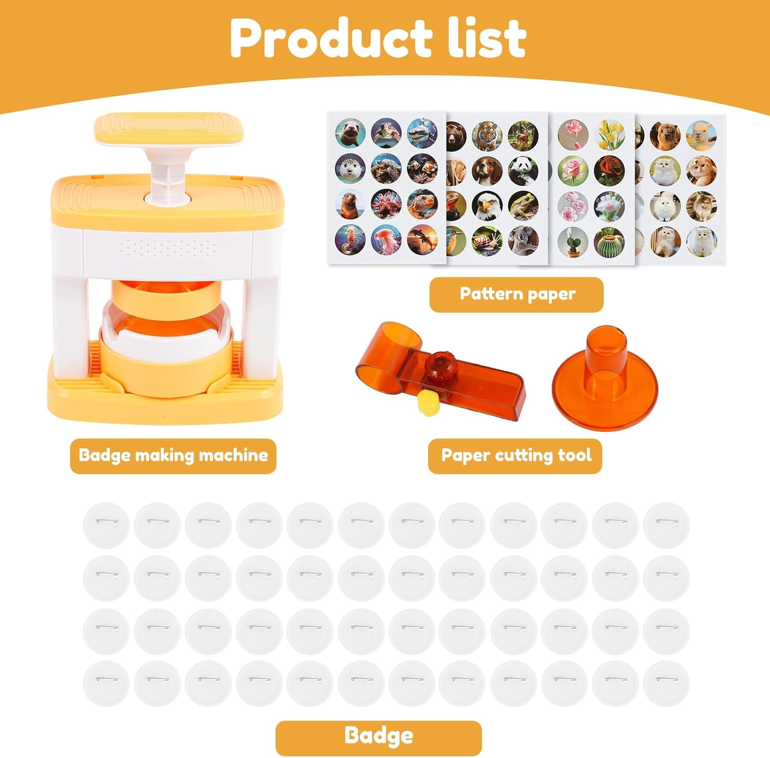 Button Maker Machine, 55 mm Button Pin Maker Machine, DIY Pin Button Maker Press Machine Badge Punch Kit with 48Pcs Button Parts Pictures & Circle Cutter Present