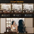 thumbnail image 4 of Corner Vanity Desk Set with 3-Folding Lighted Mirror, Power Outlet, 5 Rotating Drawers, Storage Bench, and Adjustable Lighting – Makeup Vanity Table and Stool for Bedroom – Rustic Brown, 4 of 8