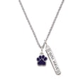 thumbnail image 1 of Delight Jewelry Silvertone Small Purple Paw Silvertone Live the Life You Have Imagined Bar Charm Necklace, 23", 1 of 4