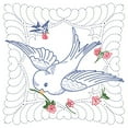 thumbnail image 2 of Stamped Quilt Blocks, 18" x 18", 6pk, Wedding Dove with Quilting Marks, 2 of 2