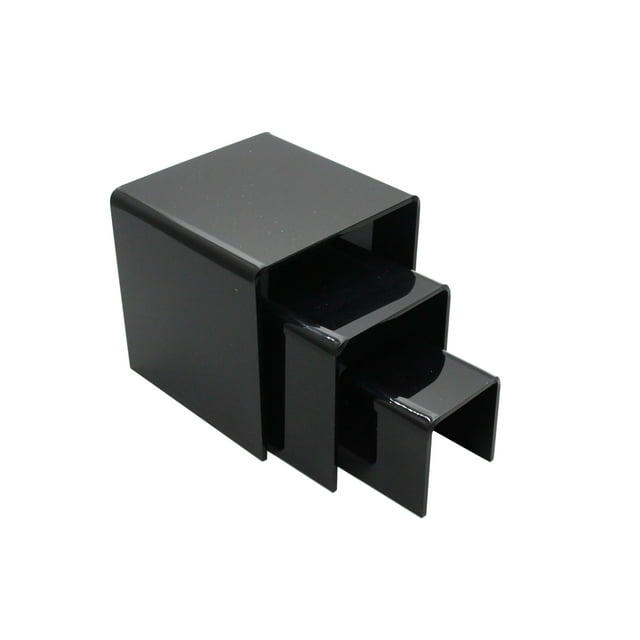 FixtureDisplays® 2"3"4"Black Plexiglass Lucite Acrylic Display Risers -1/8" Thick 20004