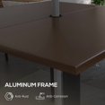 thumbnail image 4 of 31.5" Square Outdoor Dining Table with Umbrella Hole, Powder-Coated Aluminum Frame, 4 of 7